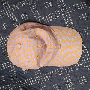 Baggu purple and tan checkered baseball hat